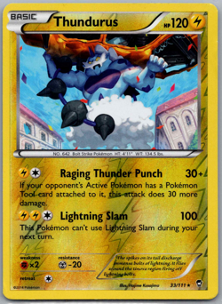 Pokemon - Thundurus 33/111 - Rare Reverse Holo - Furious Fists - NM/M - Image 1