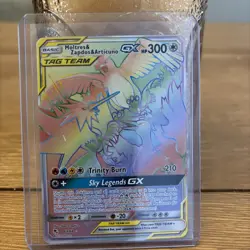 2019 Moltres & Zapdos & Articuno GX NM Rainbow 69/68 Hidden Fates Pokemon Card - Image 1