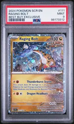 Raging Bolt 2024 Pokemon Stellar Crown 111 Best Buy Exclusive PSA 9 MINT - Image 1