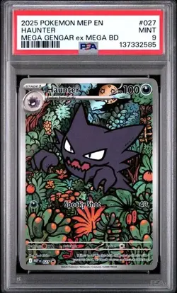 2025 PSA 9 Graded Pokemon Haunter 027 Mega Gengar EX Mega Battle Deck - Image 1