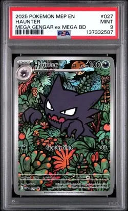 2025 PSA 9 Graded Pokemon Haunter 027 Mega Gengar EX Mega Battle Deck - Image 1
