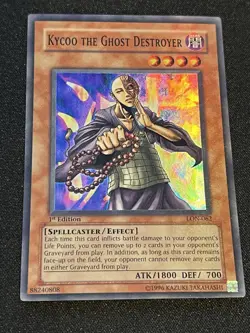 Yu-Gi-Oh! Kycoo the Ghost Destroyer Labyrinth Nightmare 1st Ed Holo LON-062 - Image 1