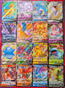 100 Pokemon Cards Lot + V/VMAX/EX/GX ULTRA RARE & 10 Holos NO DUPLICATES BUNDLE - Image 1