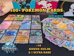 100 Pokemon Cards Lot + V/VMAX/EX/GX ULTRA RARE & 10 Holos NO DUPLICATES BUNDLE - Image 2