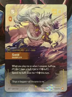 Riftbound Sett - Brawler Card 232*/221 Overnumbered Signature NM - Image 2