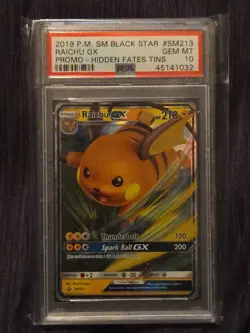 Raichu GX - SM213 Black Star Promo Hidden Fates Graded Pokemon Card PSA 10 - Image 1