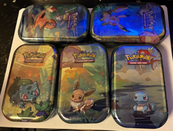 Pokemon TCG Kanto Friends Mini Tin H24 Full Set Factory Sealed - Lot Of 5 - Image 1