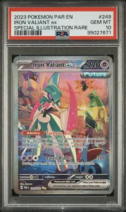 PSA 10 Iron Valiant ex SIR 249/182 Pokemon Paradox Rift - Image 1