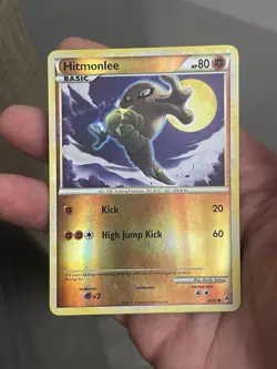 Hitmonlee HGSS25 Cracked Ice Holo Blackstar Promo Pokemon Card & Hitmonlee 58/95 - Image 2