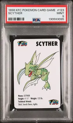 1998 KFC POKEMON CARD GAME 123 SCYTHER PSA 9 - Image 1