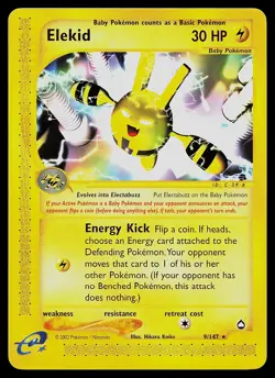 Pokemon Card - Elekid Aquapolis 9/147 Rare Non-Holo - Image 1