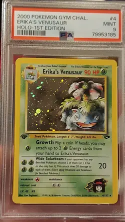 Pokemon 2000 Gym Challenge Erika's Venusaur 1st Edition Holo PSA 9 - Image 3
