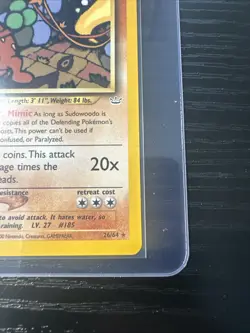 Sudowoodo 26/64 1st Edition Neo Revelation Rare WOTC Vintage Pokemon - Image 5