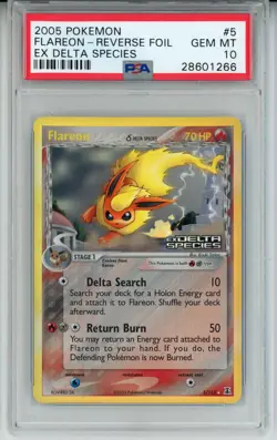 2005 POKEMON EX DELTA SPECIES FLAREON #5 REVERSE FOIL PSA 10 GEM MINT #28601266 - Image 1