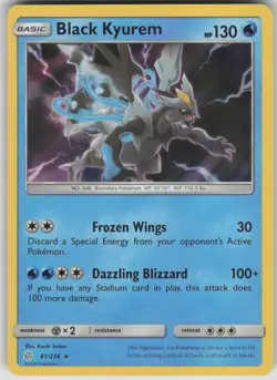 Pokemon TCG Black Kyurem Holo Rare SM - Cosmic Eclipse 61/236 - Image 1