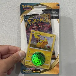 Pokemon TCG SWSH Darkness Ablaze Blister Pack Pikachu Promo - Factory Sealed - Image 1