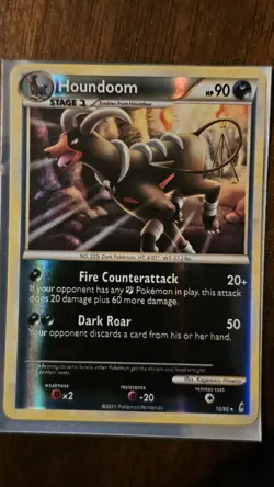 Pokemon TCG Houndoom 10/95 Call of Legends Reverse Holo Rare Dark 90 HP 2011 - Image 1