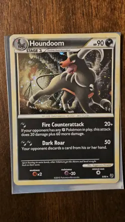 Pokemon TCG Houndoom 5/90 Undaunted Holo Rare Stage 1 Dark 90 HP 2010 - Image 1