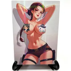 Tomb Raider Lara Croft Sexy Anime Waifu Girl Doujin Lewd Goddess Story Art Card - Image 2