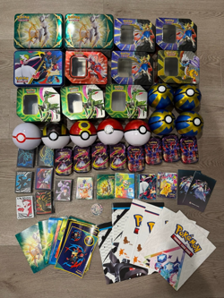 Pokemon Empty Tin Lot Sleeves Pokeball Postcards Mini Binder Lunchbox NO CARDS - Image 1