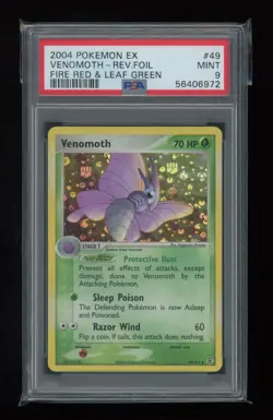 POKEMON EX Fire Red Leaf Green VENOMOTH 49/112 Uncommon REVERSE HOLO FOIL PSA 9 - Image 1