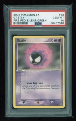 POKEMON EX Fire Red Leaf Green GASTLY 63/112 Common PSA 10 GEM MINT Rarity Error - Image 1