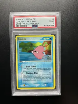 Pokemon PSA 9 Mint EX Crystal Guardians Reverse Holo Luvdisc 7/100 - Image 1
