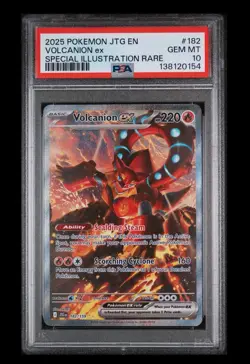 PSA 10 Pokemon TCG Volcanion ex 182/159 Sv09 Special Illustration Rare Holo - Image 1