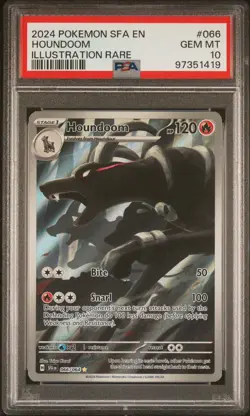 2024 Pokemon Shrouded Fable Houndoom Illustration Rare #066 PSA 10 - Image 1