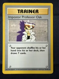 Impostor Professor Oak #73 SHADOWLESS English Pokemon Base Set Vintage 1999 - Image 1
