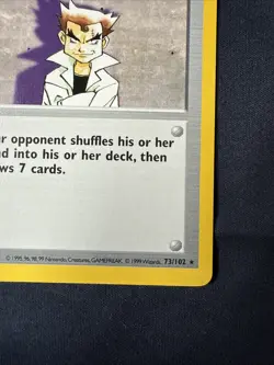 Impostor Professor Oak #73 SHADOWLESS English Pokemon Base Set Vintage 1999 - Image 4