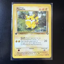 Pikachu First Edition Near Mint English Pokemon Jungle Set Vintage 1999 #60 - Image 1