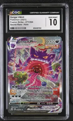 CGC 10 Gengar VMAX 271/264 Alternate Full Art Fusion Strike Pokemon Card - Image 1