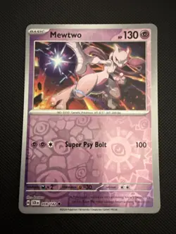 Pokemon Mewtwo TCG Reverse Holo Card 059/142 Stellar Crown - Image 1