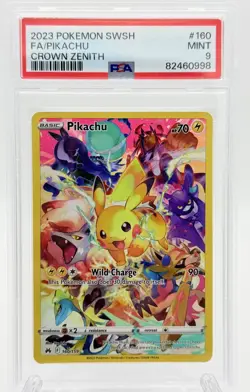 PSA 9 Mint 2023 Pokemon SWSH FA/Pikachu (Secret) #160/159 Crown Zenith - Image 1