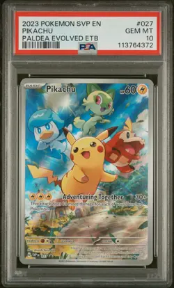 2023 Pokemon Scarlet & Violet Black Star Promo Pikachu Paldea Evolved PSA 10 - Image 1