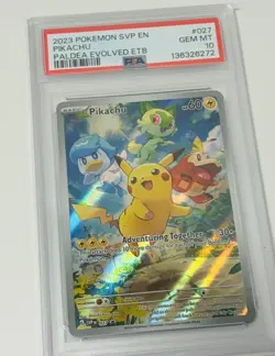 2023 Pokemon SVP EN Pikachu Paldea Evolved ETB Promo #027 PSA 10 - Image 1