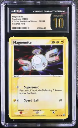 CGC 10 PRISTINE Magnemite EX Fire Red & Leaf Green 68/112 Reverse Holo Pokemon - Image 1