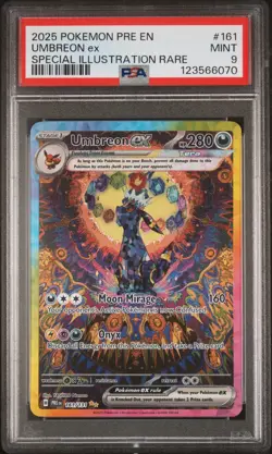 2025 POKEMON PRE EN-PRISMATIC EVOLUTIONS #161 UMBREON EX PSA 9 - Image 1