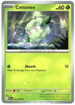 Cottonee - 004/086 - White Flare - NM/M - Pokemon TCG - English - Image 1