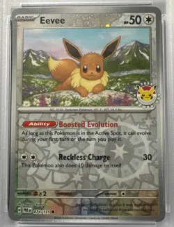 2025 POKEMON PRISMATIC EVOLUTIONS #074 EEVEE POKEMON DAY 2025 STAMPED PSA 9 - Image 3