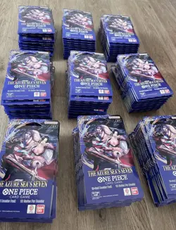 LOT OF 100 ONE PIECE TCG: THE AZURE SEA'S SEVEN SLEEVED BOOSTER PACKS OP-14 ENG - Image 1