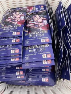 LOT OF 100 ONE PIECE TCG: THE AZURE SEA'S SEVEN SLEEVED BOOSTER PACKS OP-14 ENG - Image 2