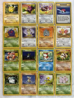Lot Of 16 Vintage Pokemon Jungle Cards - Pikachu, Jigglypuff, Eevee, More - NrMt - Image 1