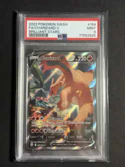 Charizard V 154/172 SW&SH Brilliant Stars Full Art PSA 9 Graded Pokemon Card - Image 1