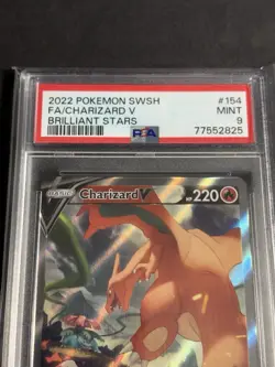 Charizard V 154/172 SW&SH Brilliant Stars Full Art PSA 9 Graded Pokemon Card - Image 3