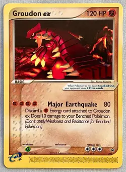 Pokemon Groudon ex #2 - 2003 Wizards Black Star Promo - NM Condition With Damage - Image 1