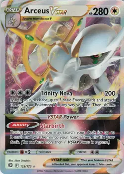 Arceus VSTAR 123/172 Ultra Rare Holo SWSH09: Brilliant Stars NM Pokemon - Image 1