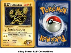 2000 Pokemon, Gym Heroes, #27/132 Lt. Surge's Electabuzz, Rare - Image 1