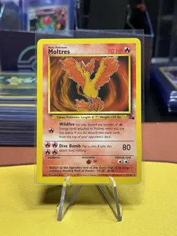 Pokemon Moltres 27/62 Fossil Rare Unlimited 1999 LP - Image 1